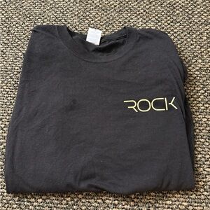 Black T-Shirt with Gold 'ROCK' Logo